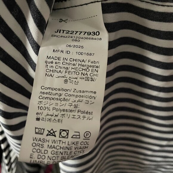 NWT Emery Rose Womens Black Contrast Striped Flounce Sleeve Smock Dress Size 2XL - Picture 7 of 11